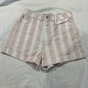 Volcom Striped Pink and White Women Shorts